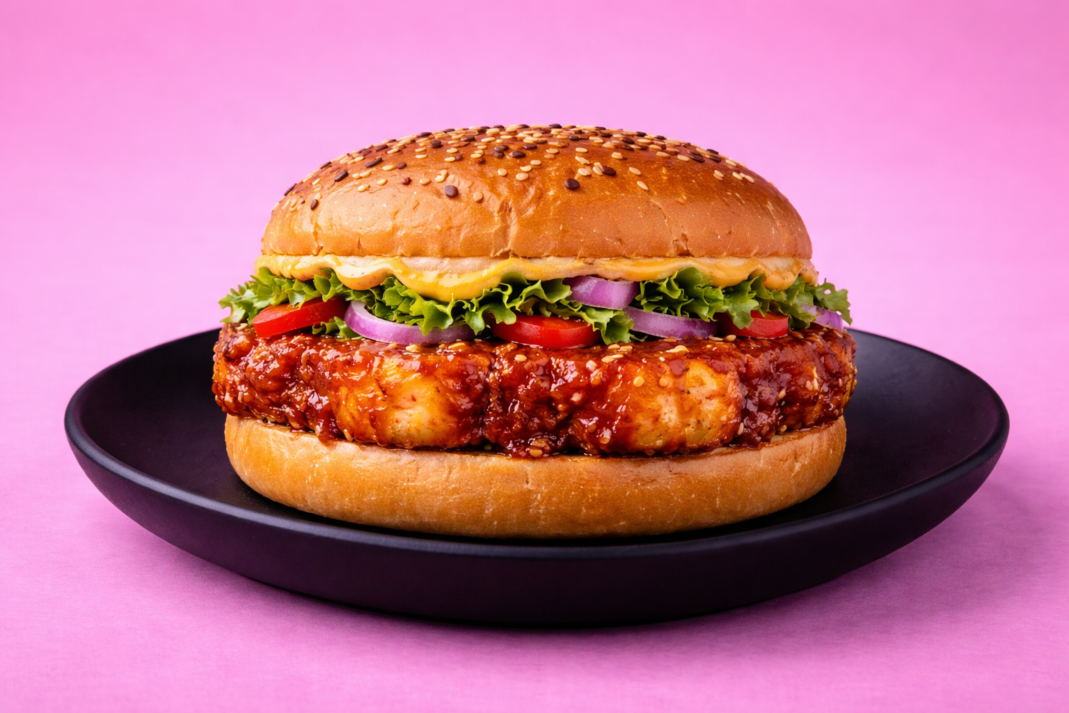 Korean BBQ Crunch Paneer Burger